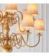 Chamberlain 12 Light Multi Arm Shade Pendant Solid Mellow Brass Marble Silk E14-4