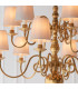 Chamberlain 12 Light Multi Arm Shade Pendant Solid Mellow Brass Marble Silk E14-5