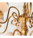 Chamberlain 12 Light Multi Arm Shade Pendant Solid Mellow Brass Marble Silk E14-6