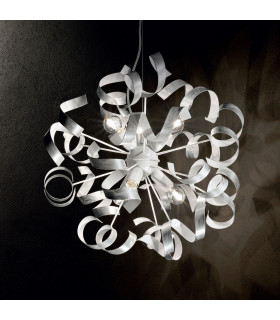 Vortex  6 Light Ribbon Ceiling Pendant Silver E14-2