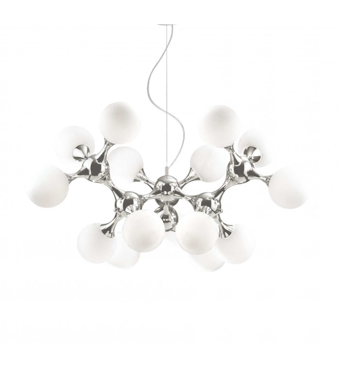 Nodi Bianco  15 Light Large Molecular Ceiling Pendant Chrome E14