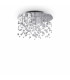Neve  12 Light  Large Semi Blown Glass Bubbles Flush Ceiling Pendant Chrome G9-1