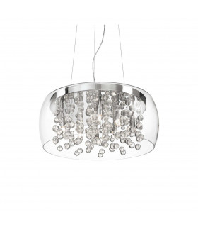 Audi 8 Light  Large Blown Glass Bubbles Ceiling Pendant Chrome G9-1