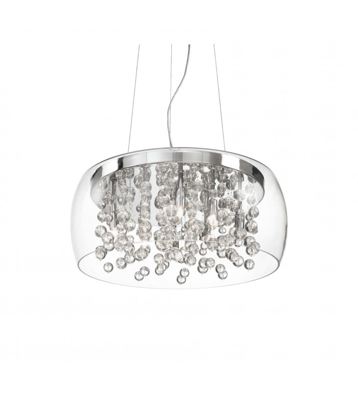 Audi 8 Light  Large Blown Glass Bubbles Ceiling Pendant Chrome G9-1