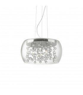 Audi 5 Light  Small Blown Glass Bubbles Ceiling Pendant Chrome G9-1