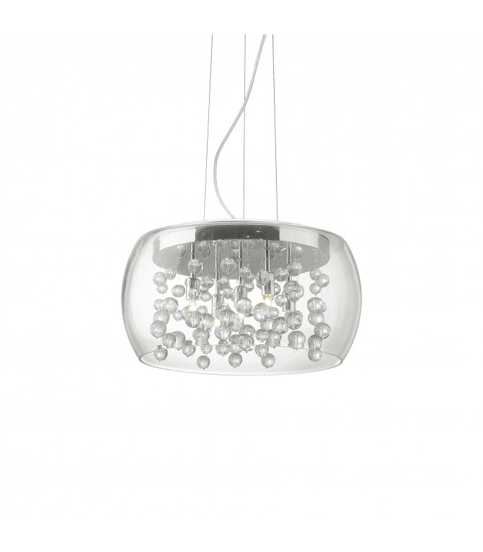 Audi 5 Light  Small Blown Glass Bubbles Ceiling Pendant Chrome G9-1