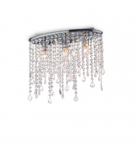 Rain Clear  3 Light Small Ceiling Flush Light Chrome E14