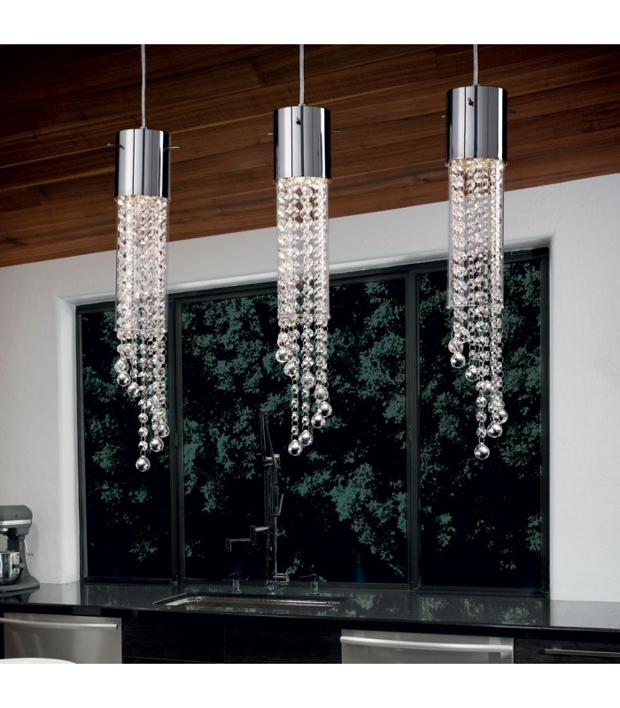 Gocce 1 Light Ceiling Pendant Chrome, GU10