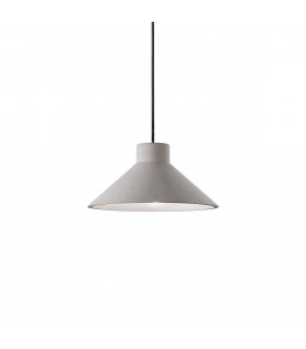 Oil 1 Light Dome Ceiling Pendant Cement Grey E27-1