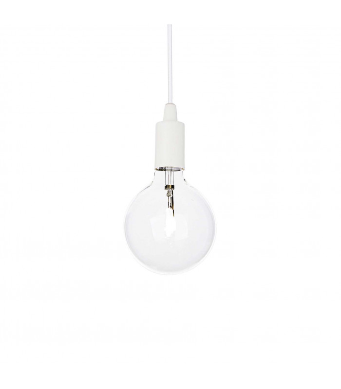 Edison 1 Light Ceiling Pendant White E27