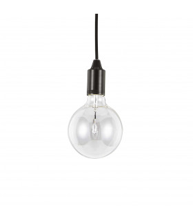 Edison 1 Light Ceiling Pendant Black E27-1