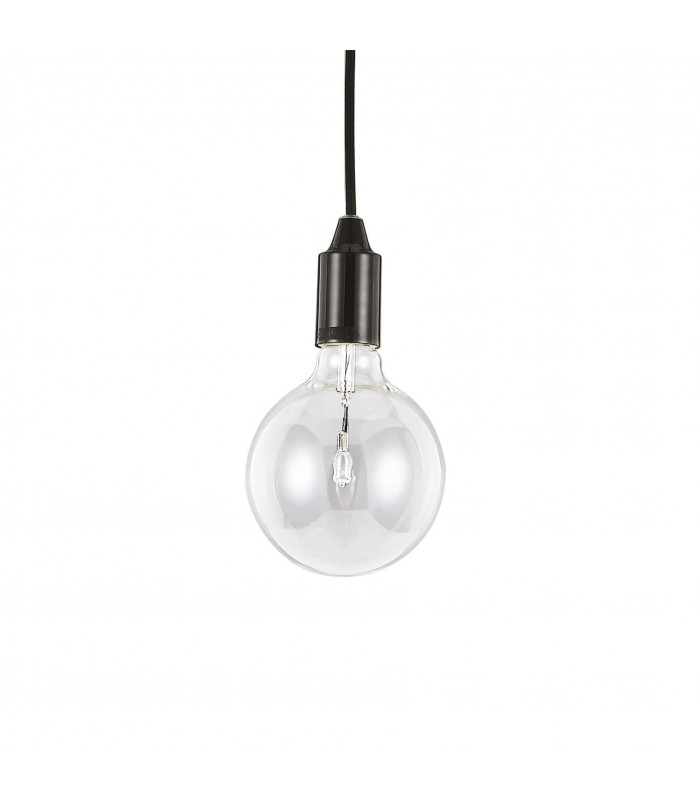 Edison 1 Light Ceiling Pendant Black E27-1