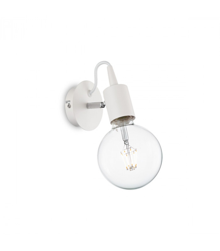 Edison 1 Light Wall Light White E27