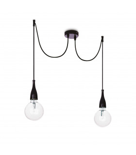 Minimal  2 Light Ceiling Pendant Black E27
