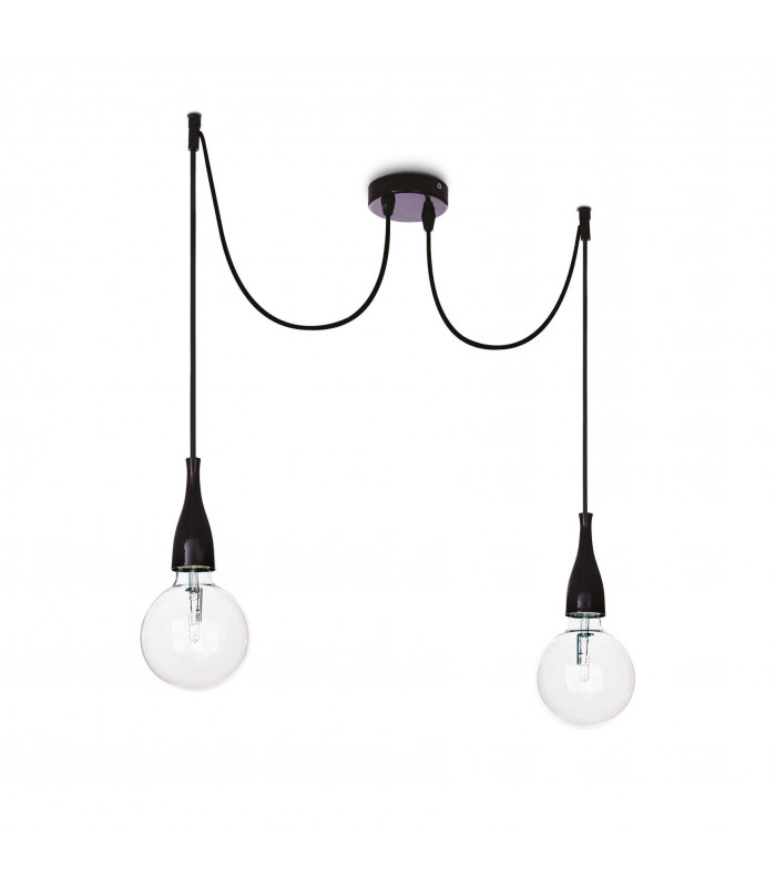 Minimal  2 Light Ceiling Pendant Black E27