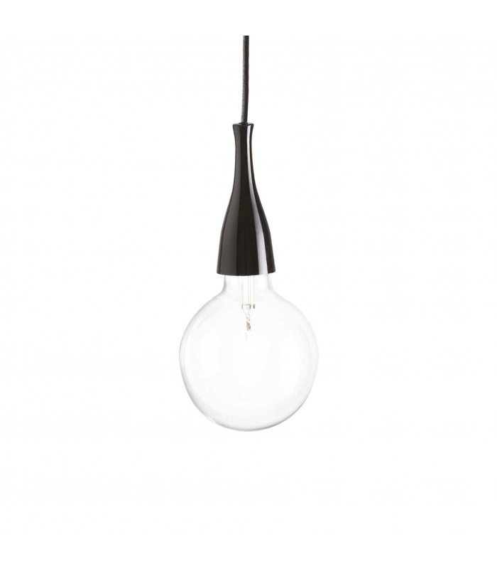Minimal 1 Light Ceiling Pendant Black E27