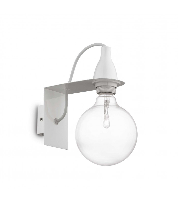 Minimal 1 Light Wall Light White E27