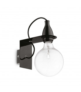 Minimal 1 Light Wall Light Black E27