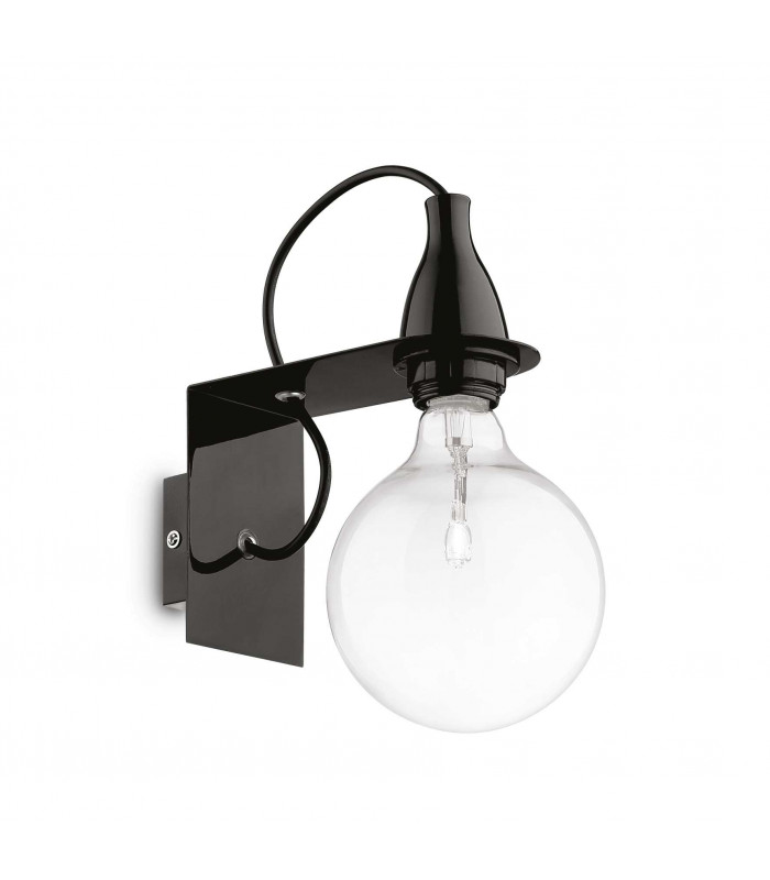 Minimal 1 Light Wall Light Black E27