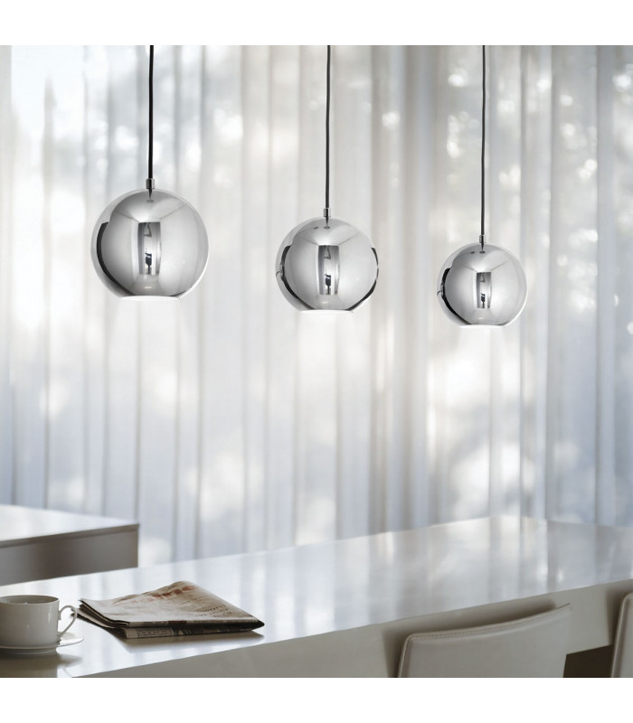 Mr Jack 1 Light Large Dome Ceiling Pendant Chrome GU10-4