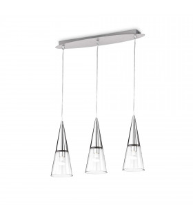 Cono  3 Light Hanging Ceiling Pendant Light Chrome E14-1