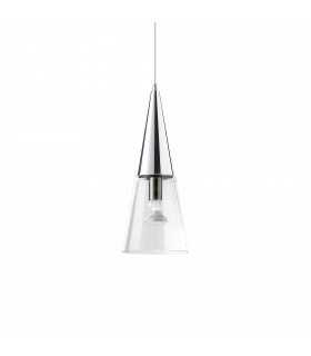 Cono 1 Light Ceiling Pendant Chrome E14-1