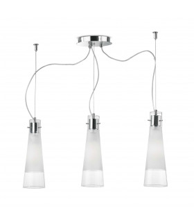 Kuky  3 Light Ceiling Pendant Bar Chrome E27
