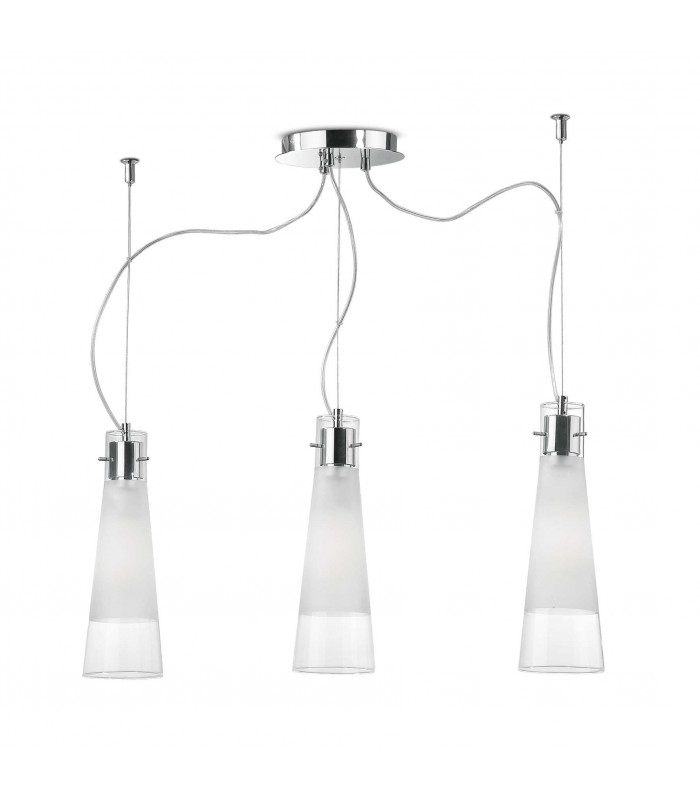 Kuky  3 Light Ceiling Pendant Bar Chrome E27