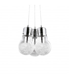 Luce Max  Light Bulb Shape Cluster Pendant 3 Light Chrome E27