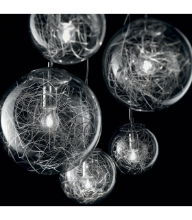 Luce Max  Light Bulb Shape Cluster Pendant 3 Light Chrome, E27