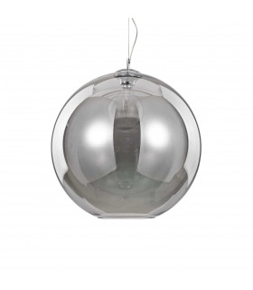 Nemo 1 Light Large Dome Ceiling Pendant Grey Smokey E27