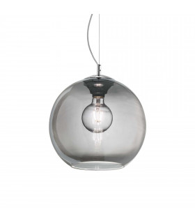 Nemo 1 Light Medium Dome Ceiling Pendant Grey Smokey E27