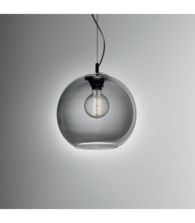 Nemo 1 Light Medium Dome Ceiling Pendant Grey, Smokey, E27