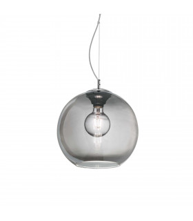 Nemo 1 Light Small Dome Ceiling Pendant Grey Smokey E27