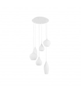 Soft  6 Light Spiral Cluster Ceiling Pendant White E14