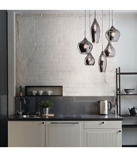Soft  6 Light Spiral Cluster Ceiling Pendant Grey E14-2