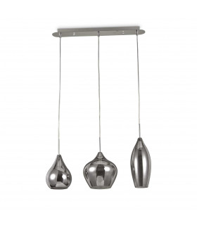 Soft  3 Light Hanging Ceiling Pendant Light Grey E14