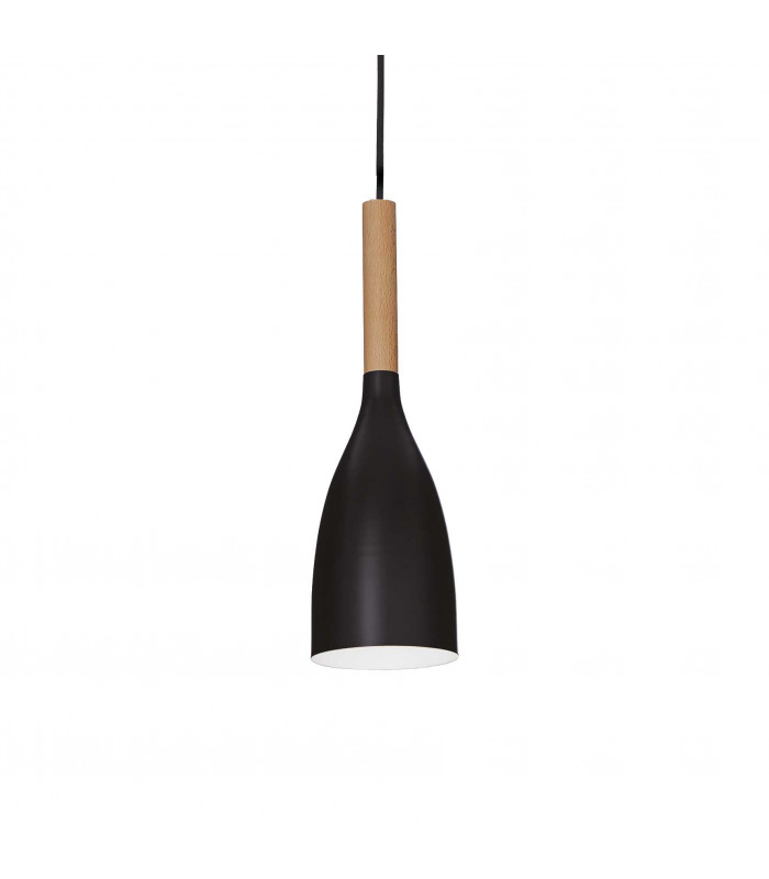 Manhattan 1 Light Ceiling Pendant Black E14