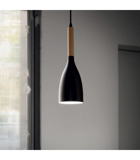 Manhattan 1 Light Ceiling Pendant Black, E14