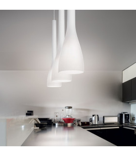 Flut 1 Light Large Ceiling Pendant White E27-2