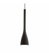 Flut 1 Light Large Ceiling Pendant Black E27