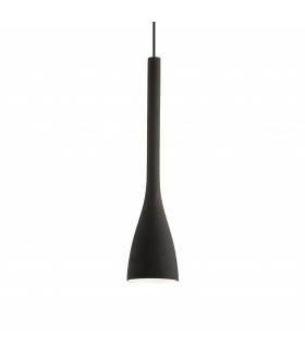 Flut 1 Light Large Ceiling Pendant Black E27