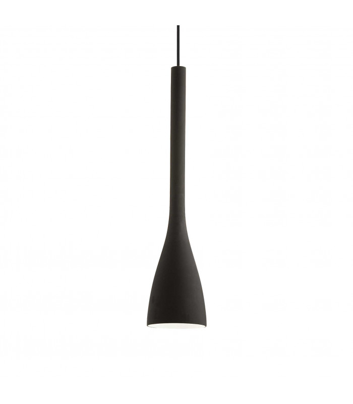 Flut 1 Light Large Ceiling Pendant Black E27