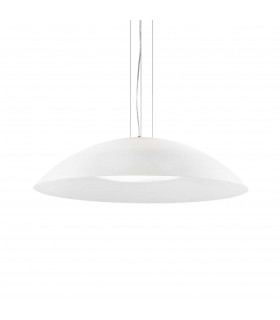 Lena  3 Light  Large Dome Ceiling Pendant White E27-1