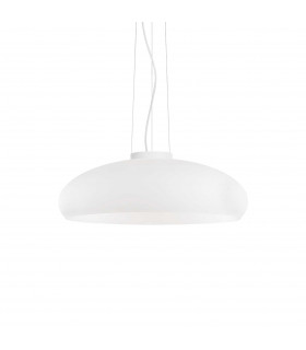 Aria 1 Light Small Dome Ceiling Pendant White E27