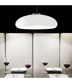 Aria 1 Light Small Dome Ceiling Pendant White, E27