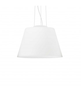 Cylinder 1 Light Large Dome Ceiling Pendant White E27
