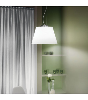 Cylinder 1 Light Large Dome Ceiling Pendant White, E27