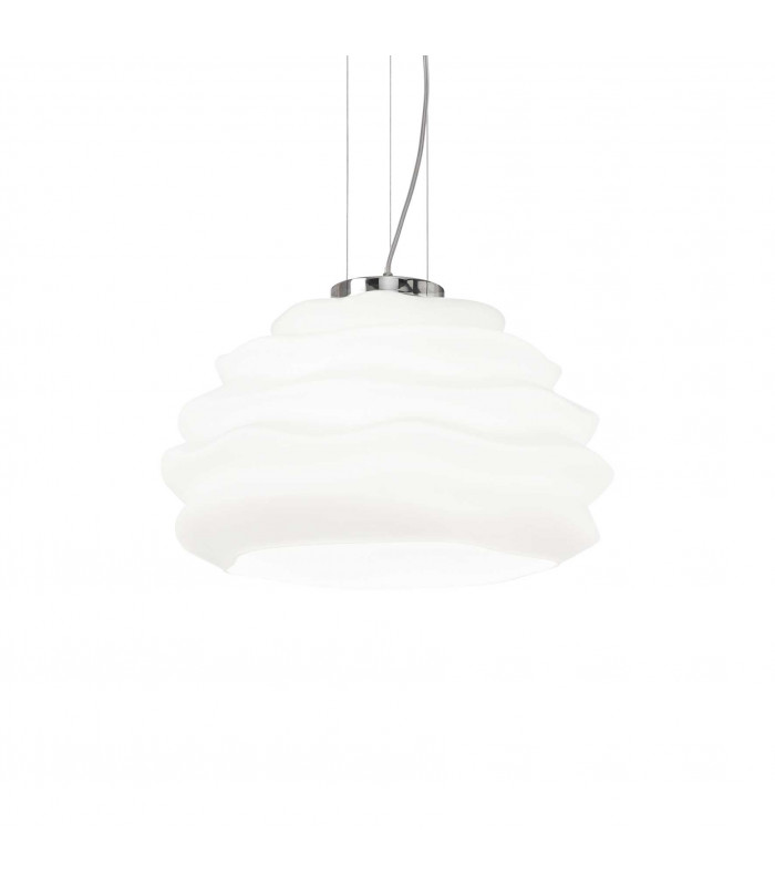 Karma 1 Light Dome Ceiling Pendant White E27-1