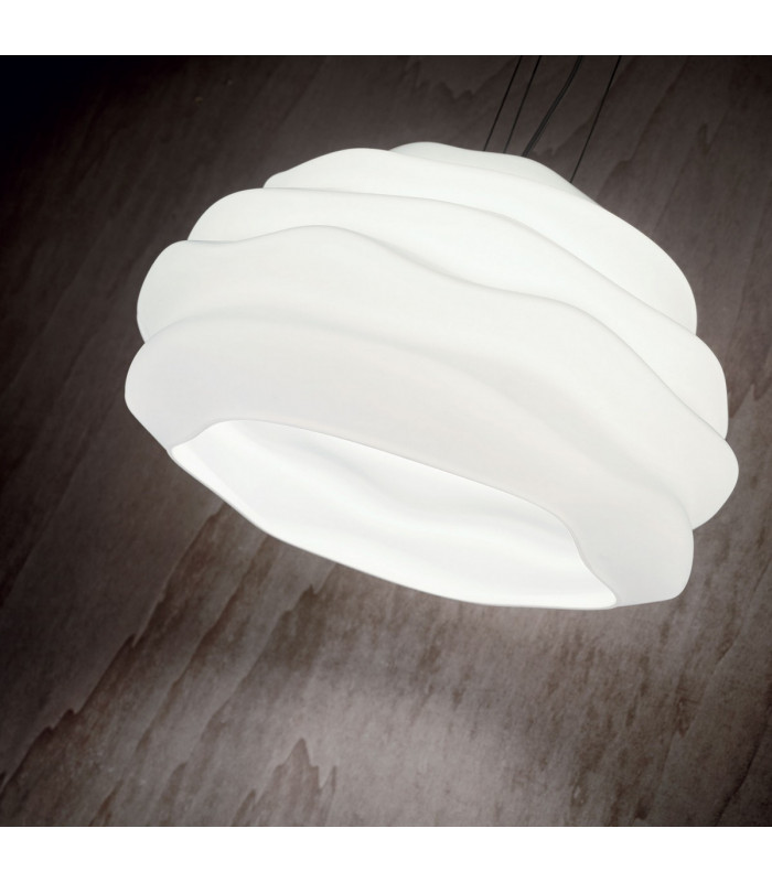 Karma 1 Light Dome Ceiling Pendant White E27-2